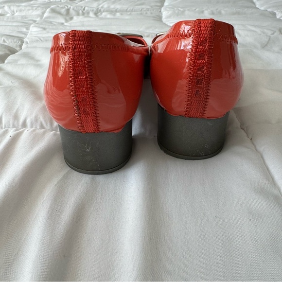 Prada Salmon Patent Leather Kitten Block Heel - Picture 8 of 9